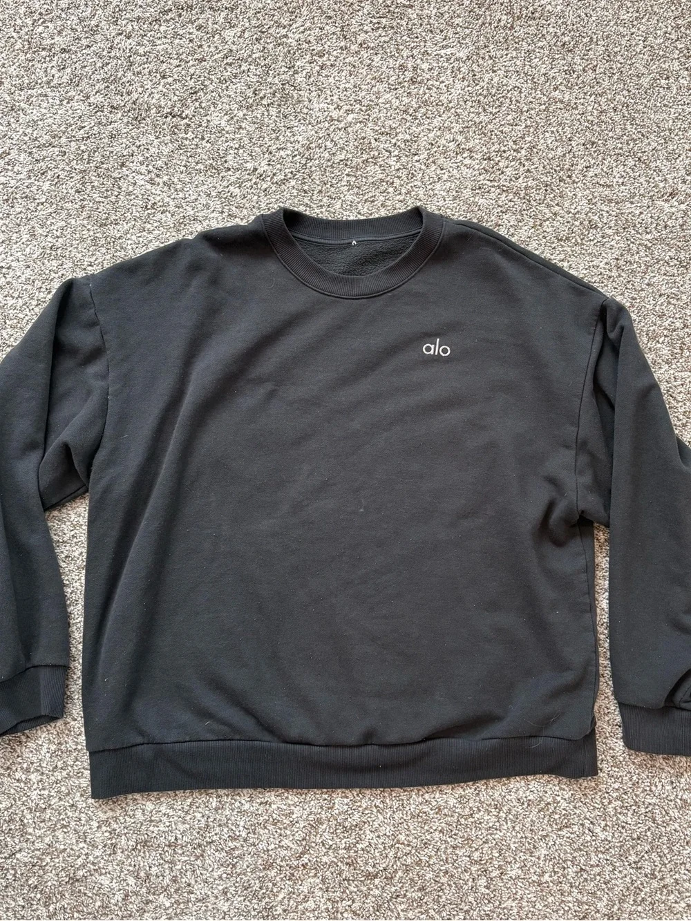 ALO Yoga Accolade Crew Neck Washed Vintage Black Size L/XL unisex